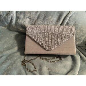Silver Purse Evening with Rhinestones Silver Chain Strap Formal Holiday